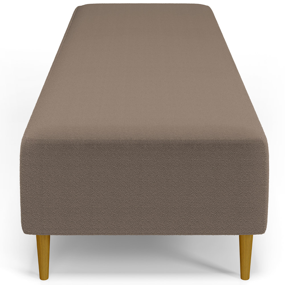 Kit 02 Puffs Decorativo Sala de Estar Bali W01 Pés Palito 170x60cm Bouclê Bege - Lyam Decor