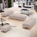 Kit 02 Puffs Decorativo Sala de Estar Bali W01 Pés Palito 170x60cm Bouclê Creme - Lyam Decor