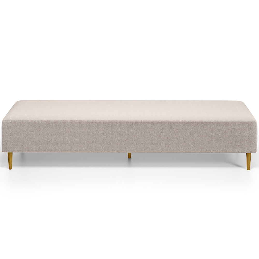 Kit 02 Puffs Decorativo Sala de Estar Bali W01 Pés Palito 170x60cm Bouclê Creme - Lyam Decor