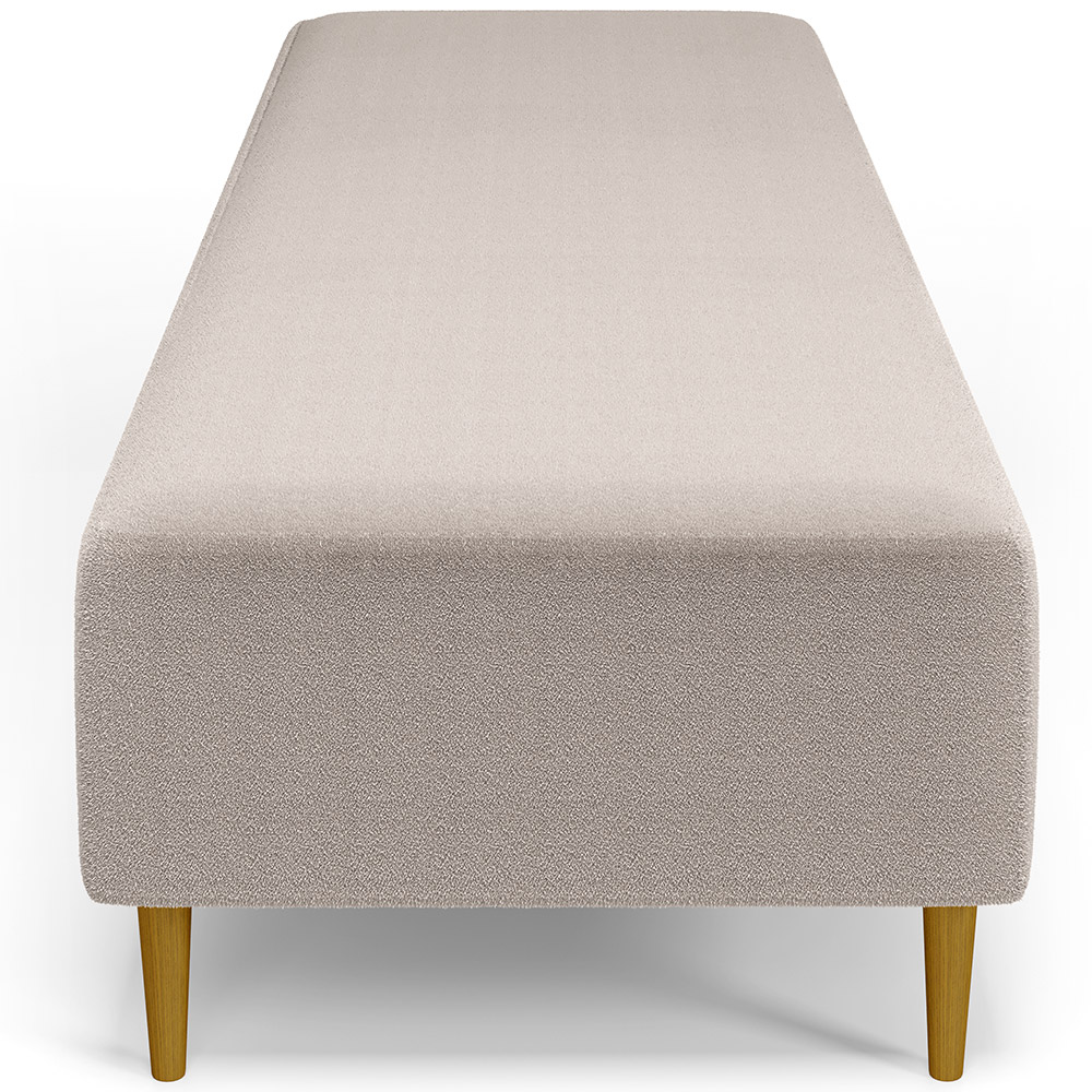 Kit 02 Puffs Decorativo Sala de Estar Bali W01 Pés Palito 170x60cm Bouclê Creme - Lyam Decor