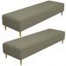 Kit 02 Puffs Decorativo Sala de Estar Bali W01 Pés Palito 170x60cm Bouclê Oliva - Lyam Decor