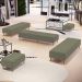 Kit 02 Puffs Decorativo Sala de Estar Bali W01 Pés Palito 170x60cm Bouclê Oliva - Lyam Decor