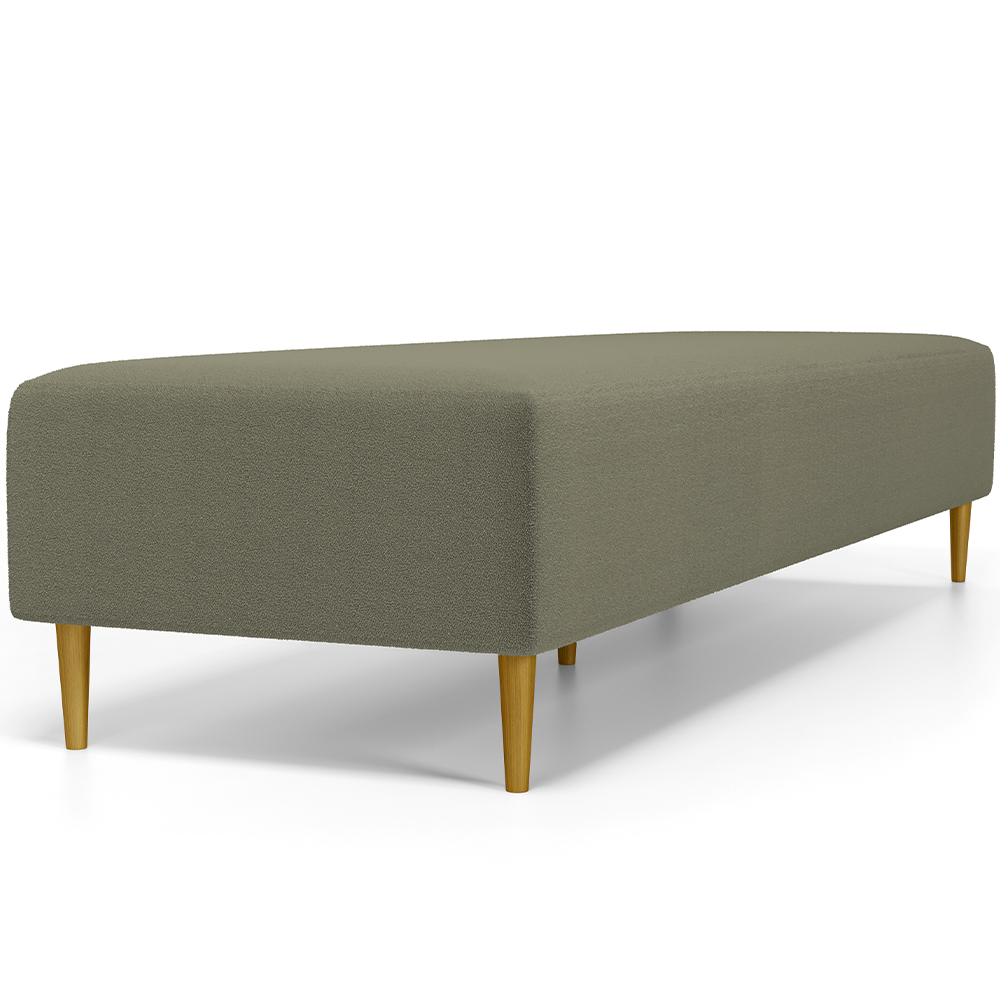 Kit 02 Puffs Decorativo Sala de Estar Bali W01 Pés Palito 170x60cm Bouclê Oliva - Lyam Decor