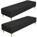 Kit 02 Puffs Decorativo Sala de Estar Bali W01 Pés Palito 170x60cm Bouclê Preto - Lyam Decor