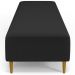 Kit 02 Puffs Decorativo Sala de Estar Bali W01 Pés Palito 170x60cm Bouclê Preto - Lyam Decor