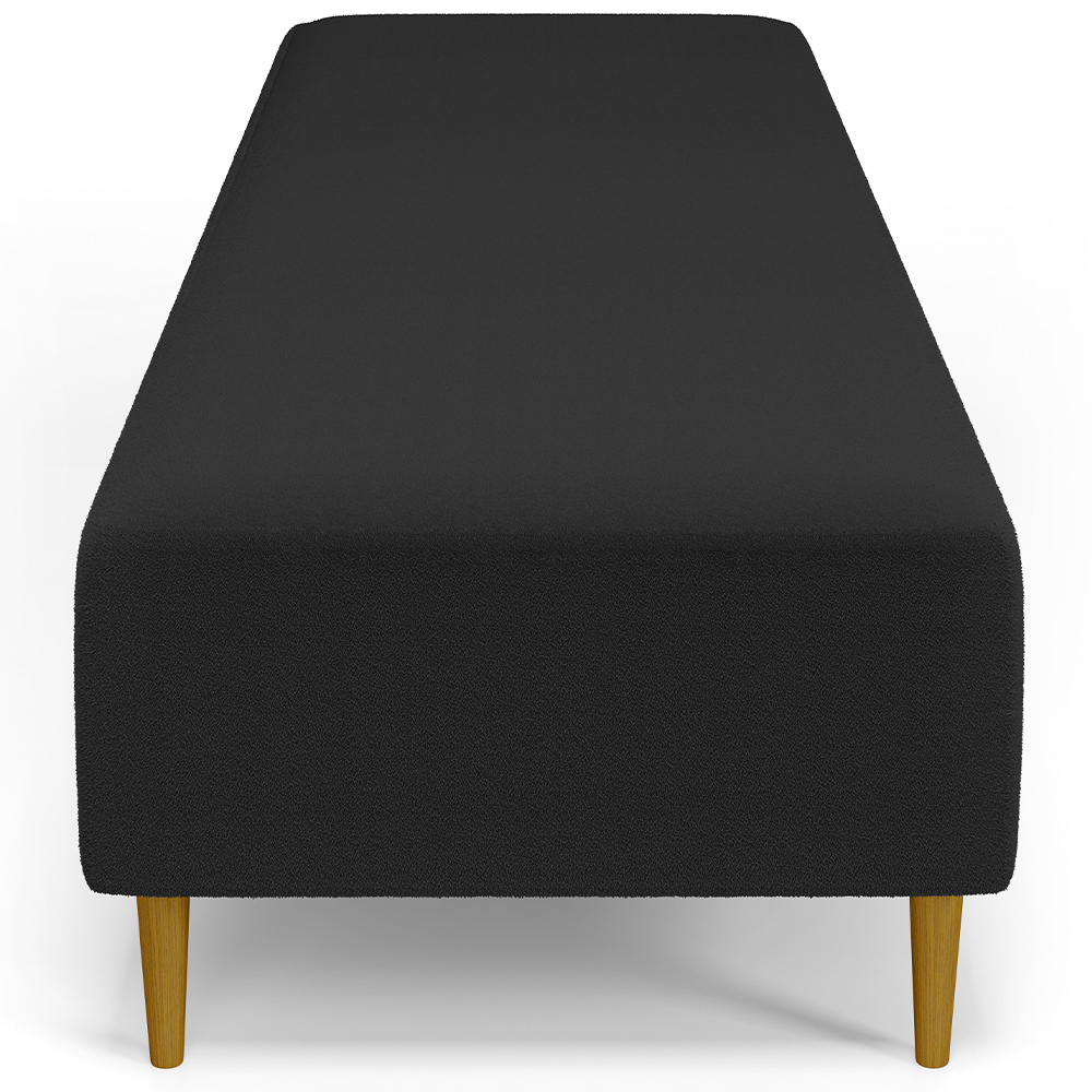 Kit 02 Puffs Decorativo Sala de Estar Bali W01 Pés Palito 170x60cm Bouclê Preto - Lyam Decor