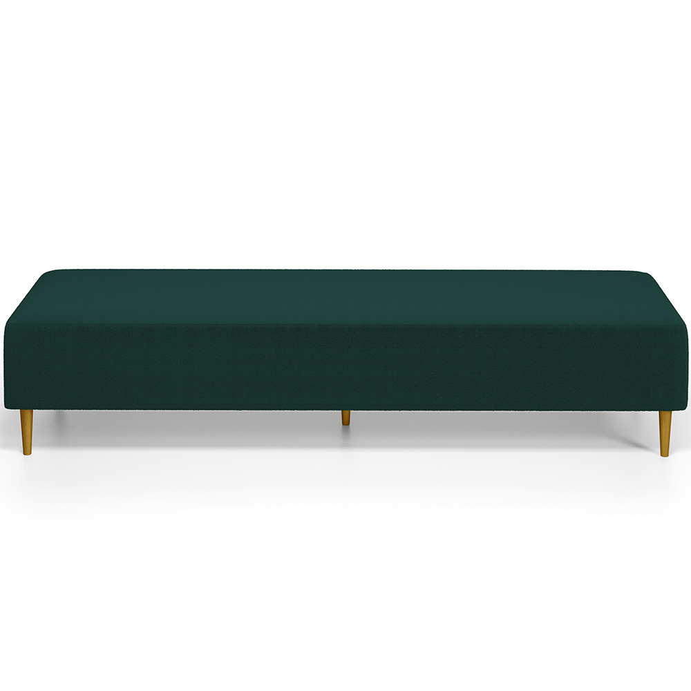 Kit 02 Puffs Decorativo Sala de Estar Bali W01 Pés Palito 170x60cm Bouclê Verde - Lyam Decor