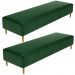 Kit 02 Puffs Decorativo Sala de Estar Bali W01 Pés Palito 170x60cm Couríssimo Verde musgo - Lyam Decor