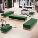 Kit 02 Puffs Decorativo Sala de Estar Bali W01 Pés Palito 170x60cm Couríssimo Verde musgo - Lyam Decor