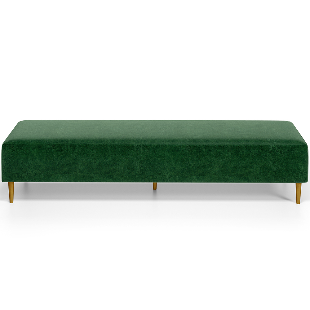 Kit 02 Puffs Decorativo Sala de Estar Bali W01 Pés Palito 170x60cm Couríssimo Verde musgo - Lyam Decor