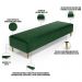 Kit 02 Puffs Decorativo Sala de Estar Bali W01 Pés Palito 170x60cm Couríssimo Verde musgo - Lyam Decor