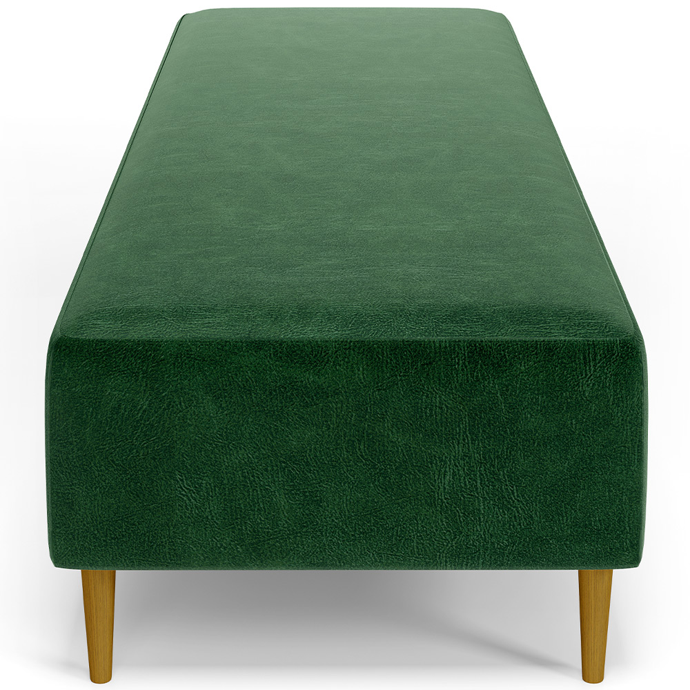 Kit 02 Puffs Decorativo Sala de Estar Bali W01 Pés Palito 170x60cm Couríssimo Verde musgo - Lyam Decor