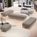 Kit 02 Puffs Decorativo Sala de Estar Bali W01 Pés Palito 170x60cm Linho Bege - Lyam Decor