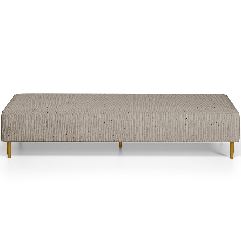 Kit 02 Puffs Decorativo Sala de Estar Bali W01 Pés Palito 170x60cm Linho Bege - Lyam Decor