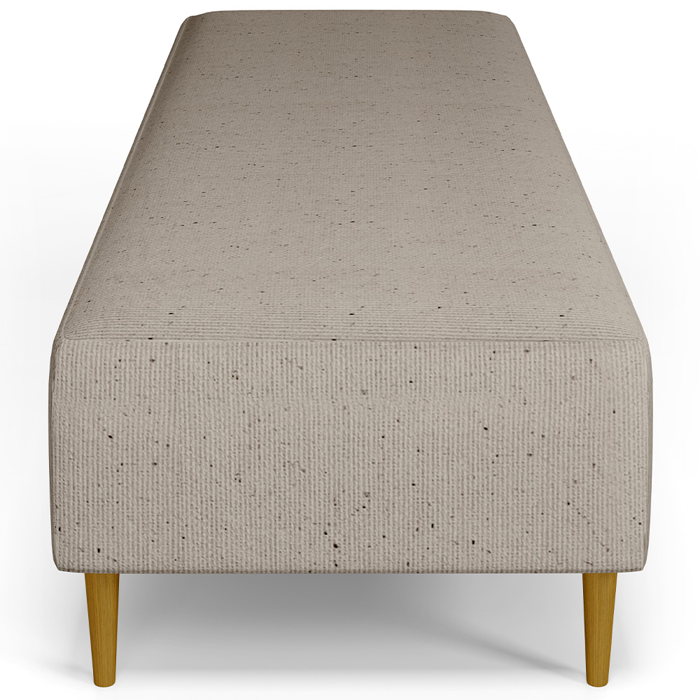 Kit 02 Puffs Decorativo Sala de Estar Bali W01 Pés Palito 170x60cm Linho Bege - Lyam Decor