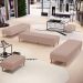 Kit 02 Puffs Decorativo Sala de Estar Bali W01 Pés Palito 170x60cm Linho Rosê - Lyam Decor
