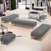 Kit 02 Puffs Decorativo Sala de Estar Bali W01 Pés Palito 170x60cm Pied Poule - Lyam Decor