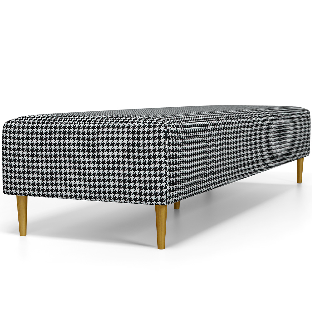 Kit 02 Puffs Decorativo Sala de Estar Bali W01 Pés Palito 170x60cm Pied Poule - Lyam Decor