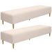 Kit 02 Puffs Decorativo Sala de Estar Bali W01 Pés Palito 170x60cm Suede Bege  - Lyam Decor