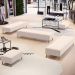 Kit 02 Puffs Decorativo Sala de Estar Bali W01 Pés Palito 170x60cm Suede Bege  - Lyam Decor