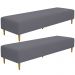 Kit 02 Puffs Decorativo Sala de Estar Bali W01 Pés Palito 170x60cm Suede Cinza - Lyam Decor