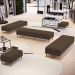 Kit 02 Puffs Decorativo Sala de Estar Bali W01 Pés Palito 170x60cm Suede Marrom - Lyam Decor