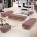 Kit 02 Puffs Decorativo Sala de Estar Bali W01 Pés Palito 170x60cm Suede Rosê - Lyam Decor