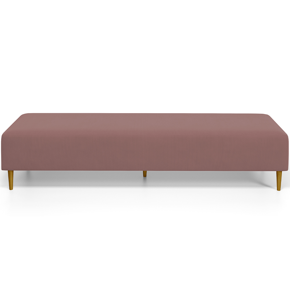 Kit 02 Puffs Decorativo Sala de Estar Bali W01 Pés Palito 170x60cm Suede Rosê - Lyam Decor