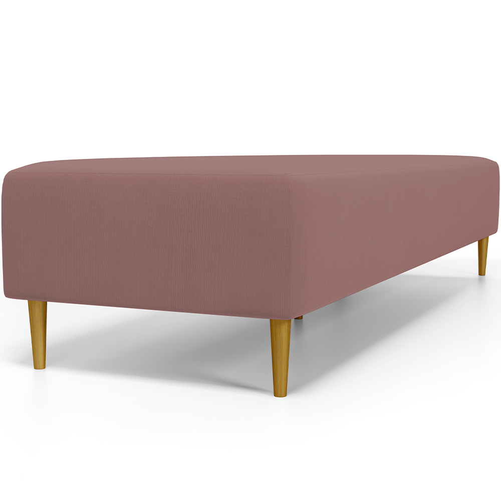 Kit 02 Puffs Decorativo Sala de Estar Bali W01 Pés Palito 170x60cm Suede Rosê - Lyam Decor