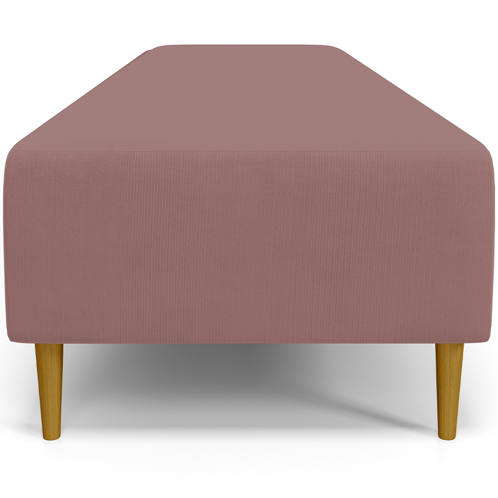 Kit 02 Puffs Decorativo Sala de Estar Bali W01 Pés Palito 170x60cm Suede Rosê - Lyam Decor