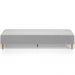 Kit 02 Puffs Decorativo Sala de Estar Bali W01 Pés Palito 190x60cm Bouclê Cinza - Lyam Decor