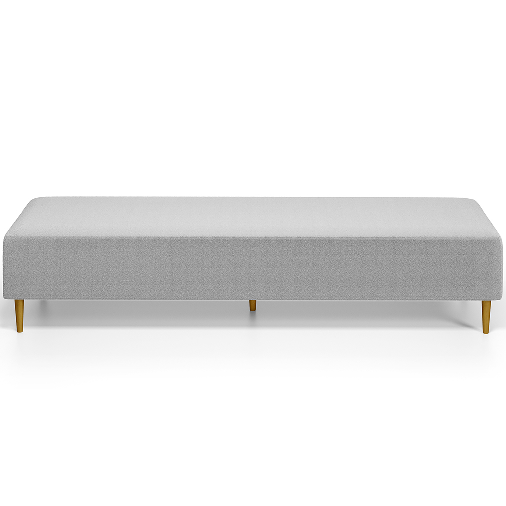 Kit 02 Puffs Decorativo Sala de Estar Bali W01 Pés Palito 190x60cm Bouclê Cinza - Lyam Decor