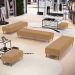 Kit 02 Puffs Decorativo Sala de Estar Bali W01 Pés Palito 190x60cm Bouclê Mostarda - Lyam Decor