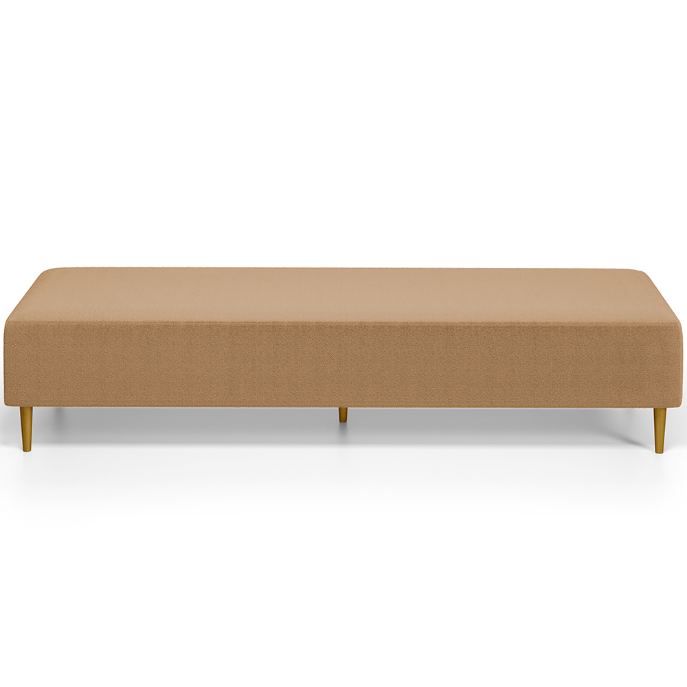 Kit 02 Puffs Decorativo Sala de Estar Bali W01 Pés Palito 190x60cm Bouclê Mostarda - Lyam Decor