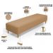 Kit 02 Puffs Decorativo Sala de Estar Bali W01 Pés Palito 190x60cm Bouclê Mostarda - Lyam Decor