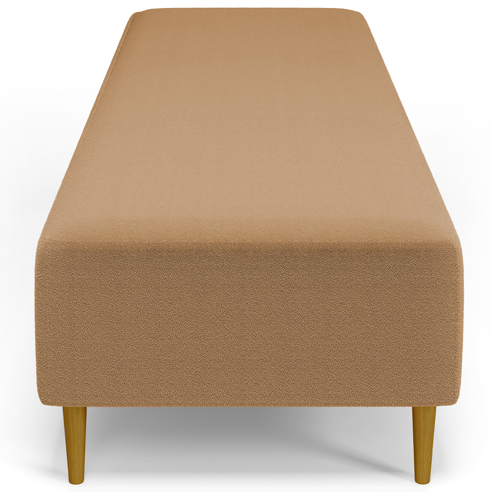 Kit 02 Puffs Decorativo Sala de Estar Bali W01 Pés Palito 190x60cm Bouclê Mostarda - Lyam Decor