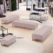 Kit 02 Puffs Decorativo Sala de Estar Bali W01 Pés Palito 190x60cm Bouclê Rosê - Lyam Decor