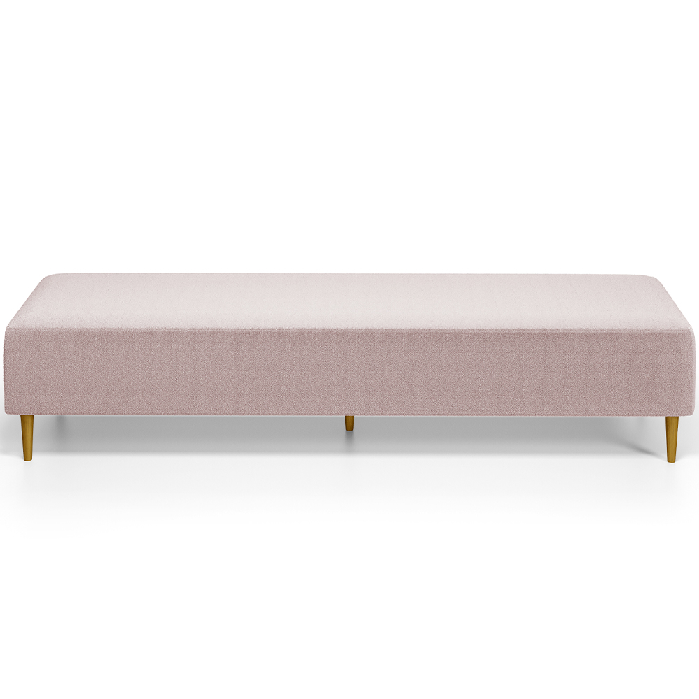 Kit 02 Puffs Decorativo Sala de Estar Bali W01 Pés Palito 190x60cm Bouclê Rosê - Lyam Decor