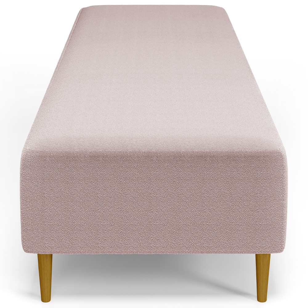 Kit 02 Puffs Decorativo Sala de Estar Bali W01 Pés Palito 190x60cm Bouclê Rosê - Lyam Decor