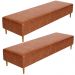 Kit 02 Puffs Decorativo Sala de Estar Bali W01 Pés Palito 190x60cm Couríssimo Camel - Lyam Decor