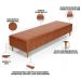 Kit 02 Puffs Decorativo Sala de Estar Bali W01 Pés Palito 190x60cm Couríssimo Camel - Lyam Decor