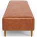 Kit 02 Puffs Decorativo Sala de Estar Bali W01 Pés Palito 190x60cm Couríssimo Camel - Lyam Decor