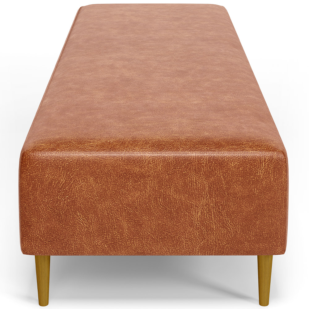 Kit 02 Puffs Decorativo Sala de Estar Bali W01 Pés Palito 190x60cm Couríssimo Camel - Lyam Decor
