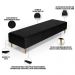 Kit 02 Puffs Decorativo Sala de Estar Bali W01 Pés Palito 190x60cm Couríssimo Preto - Lyam Decor