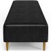 Kit 02 Puffs Decorativo Sala de Estar Bali W01 Pés Palito 190x60cm Couríssimo Preto - Lyam Decor