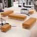 Kit 02 Puffs Decorativo Sala de Estar Bali W01 Pés Palito 190x60cm Couríssimo Whisky - Lyam Decor