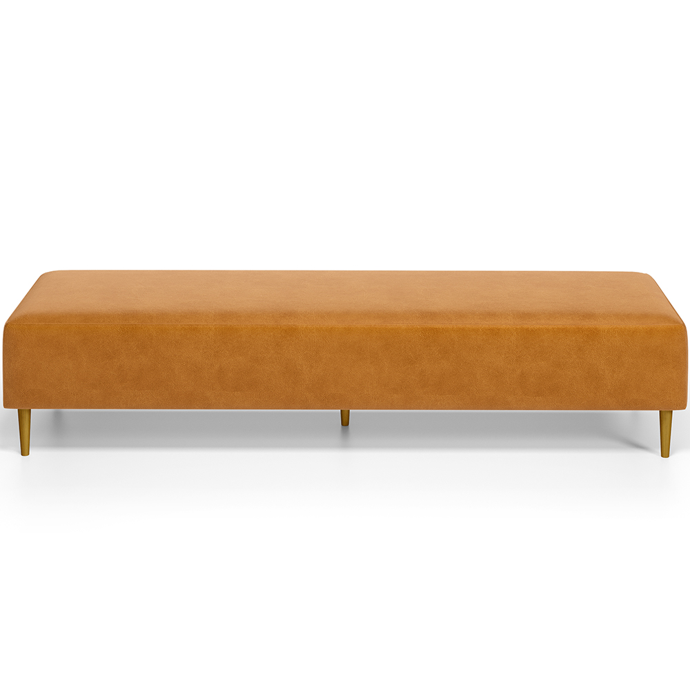 Kit 02 Puffs Decorativo Sala de Estar Bali W01 Pés Palito 190x60cm Couríssimo Whisky - Lyam Decor
