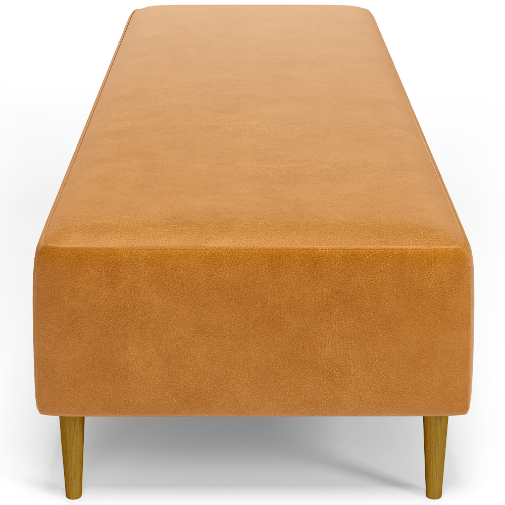Kit 02 Puffs Decorativo Sala de Estar Bali W01 Pés Palito 190x60cm Couríssimo Whisky - Lyam Decor