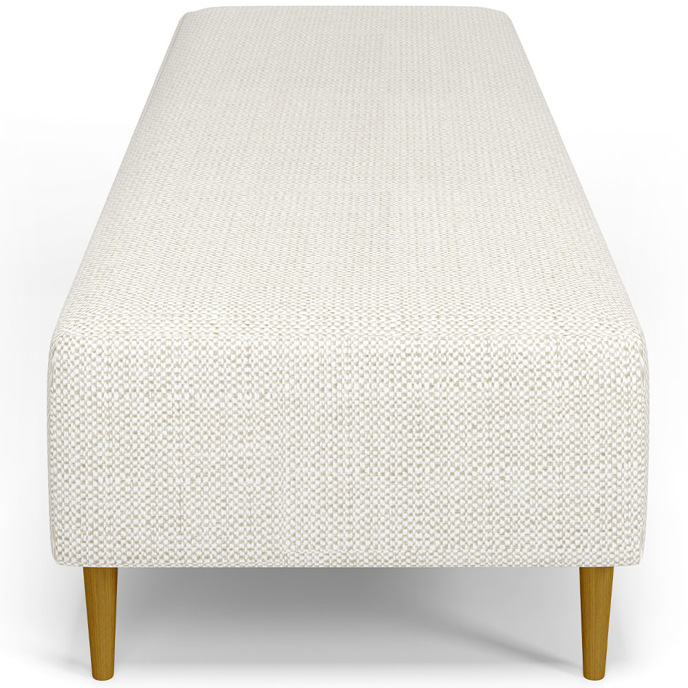 Kit 02 Puffs Decorativo Sala de Estar Bali W01 Pés Palito 190x60cm Linho Champagne - Lyam Decor