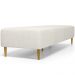 Kit 02 Puffs Decorativo Sala de Estar Bali W01 Pés Palito 190x60cm Linho Champagne - Lyam Decor